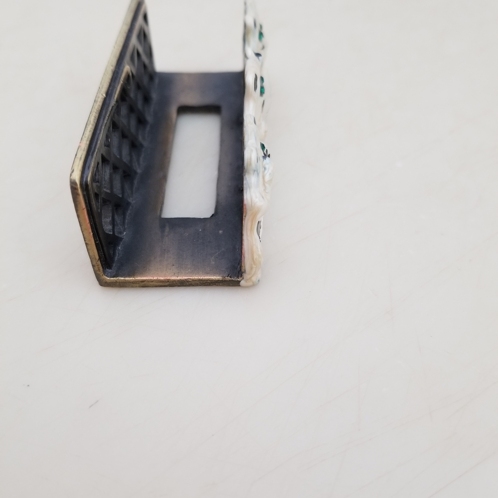 Cat Business Card Holder. Metal With Enamel Cats. - Picture 4 of 4